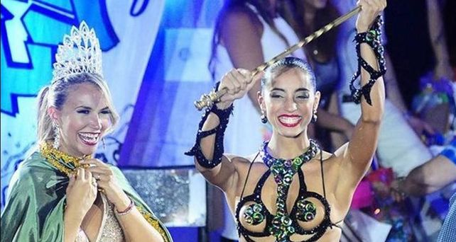 Agustina Diaz recibió en febrero de 2016 el cetro de reina del Carnaval de Gualeguaychú.