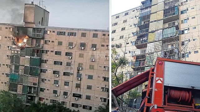 El incendio que ocurrió este miércoles en la torre 10 de barrio El Pozo.