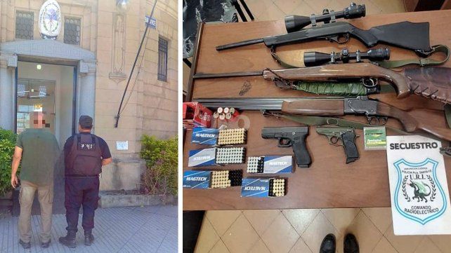 EL detenido junto al arsenal secuestrado luego de la pelea con un vecino