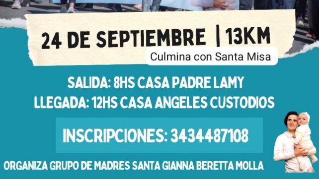 Madres Santa Gianna Beretta Molla organiza una Peregrinación