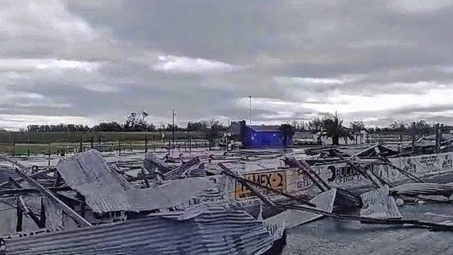 El trazado de 9 de Julio con destrozos en la recta principal.