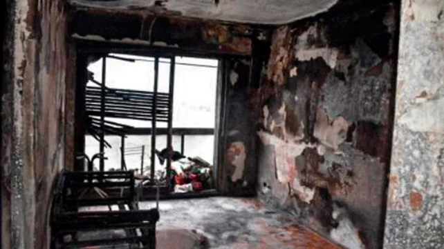 Así quedó el departamento del neurólogo luego del incendio