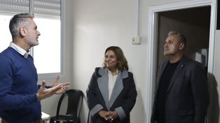 La ministra de Salud, Sonia Martorano, y el senador nacional y candidato a gobernador Marcelo Lewandowski estuvieron en el Samco de Alcorta.