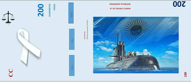 Estudiantes secundarias diseñaron un billete en memoria del ARA San Juan