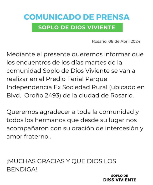 Las reuniones de Leda Bergonzi vuelven al predio de la ex Rural desde el martes próximo