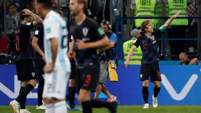 Luka Módric celebra su gol ante la Argentina durante la fase de grupos del Mundial.