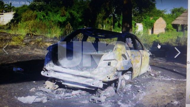 El auto de Daniel Passarella quedó hecho cenizas tras incendiarse en la ruta 1