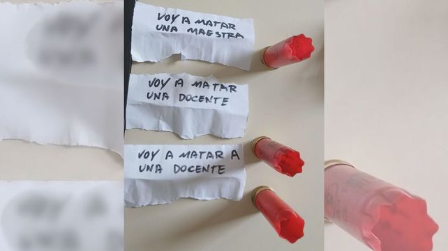 Alumnos de una escuela de Rafaela hallaron tres cartuchos y notas amenazantes a la salida de clases