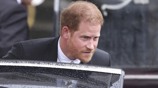 Completamente solo, Harry se sube a un auto luego de la ceremonia, en la que fue solo un asistente más.&nbsp;