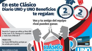 En este clásico, Diario UNO y UNO Beneficios te regalan dos camisetas y dos entradas