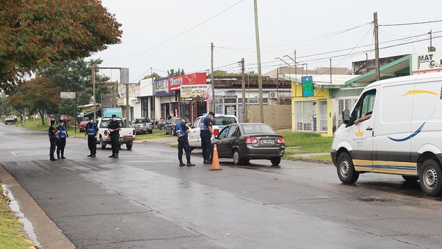 Control policial en calle Provincias Unidas.&nbsp;