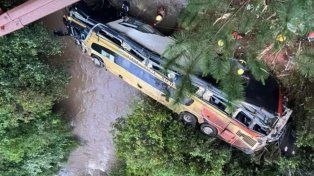 Un micro chocó un auto, cayó a un arroyo y dejó al menos 8 muertos