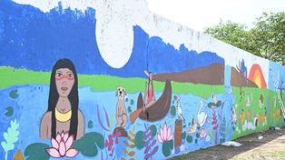El mural fue diseñado y supervisado por las artistas plásticas Mónica Casanoves, docente del establecimiento educativo, y Nerina Acurso, profesora del taller municipal de Arte.