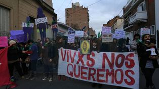 Marcha en contra de la violencia de género en Paraná. (Archivo)