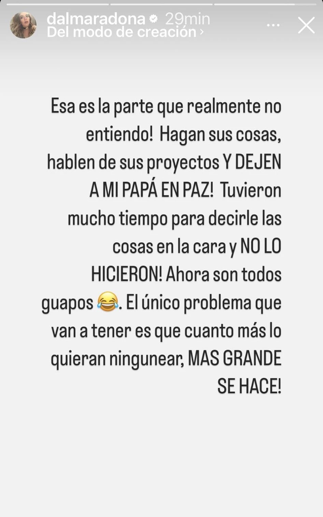 Dalma y Gianinna Maradona le respondieron a Macri por los dichos sobre su padre