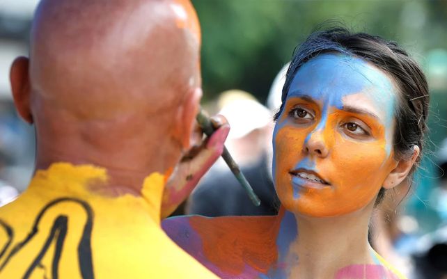 Las coloridas imágenes del Día anual de Body painting en Nueva York