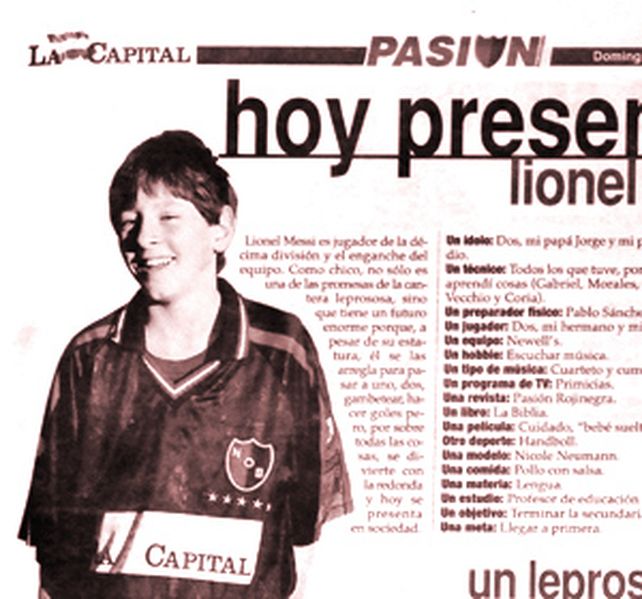 Recorre el mundo la nota de La Capital a Messi a los 13 años