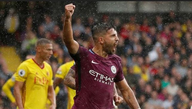 El Kun Agüero se encendió y fue la gran figura en la goleada del City
