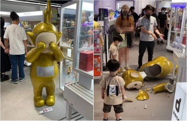 Su hijo de 5 años rompió un Teletubby gigante y tuvo que pagar una fortuna