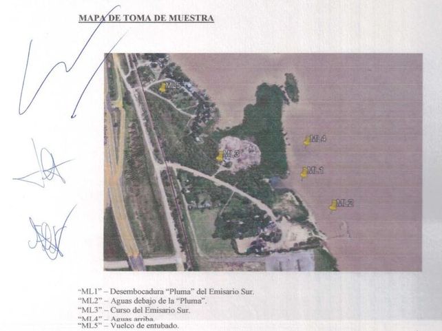 Vista satelital del Emisario Sur.
