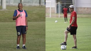 Charla técnica. Miguel Angel Russo, DT de Central y Mauricio Larriera, DT leproso.