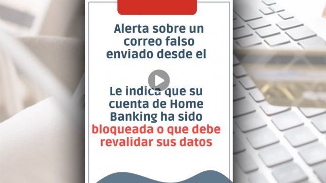 Llegan correos electrónicos que simulan ser del Nuevo Banco de Entre Ríos.&nbsp;