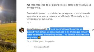 La esposa de Di María indignada ante un escándalo en la Copa Funes: jugadores a las piñas y mujeres arengando