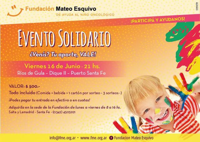 La Fundación Mateo Esquivo invita a una cena solidaria a beneficio