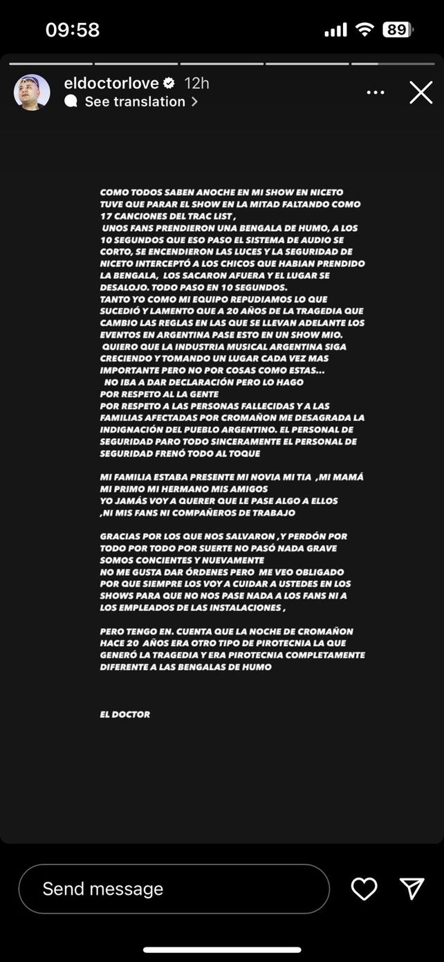 A casi 20 años de Cromañón, prendieron una bengala en un boliche cerrado durante un recital