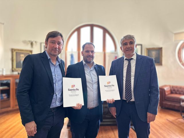 El senador Esteban Motta y el intendente de San Jorge