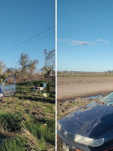 Vuelco en la Ruta 37, en General Campos