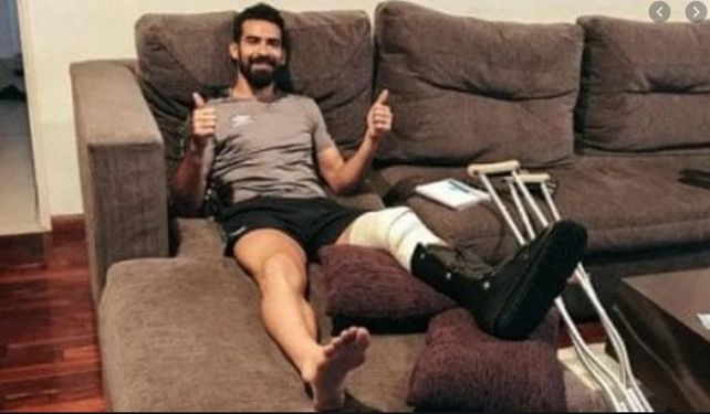 El arquero Josué Ayala se lesionó en un entrenamiento, en 2021.