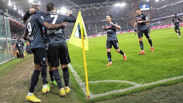 Napoli le ganó a Sampdoria y se escapa en la cima del Calcio