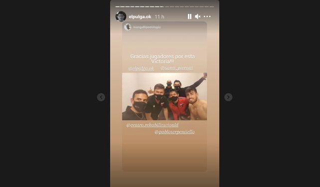 El festejo íntimo de los jugadores de Colón en San Juan