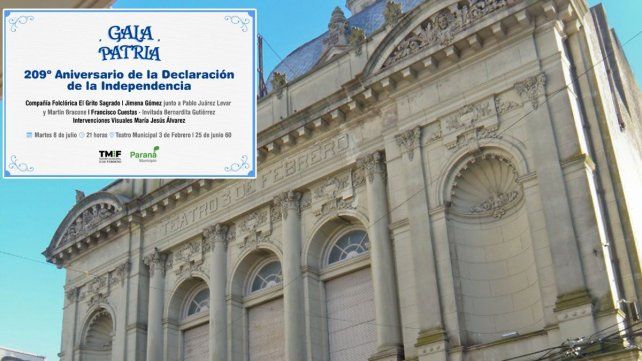 La Gala Patria en Paraná comenzará a las 21.