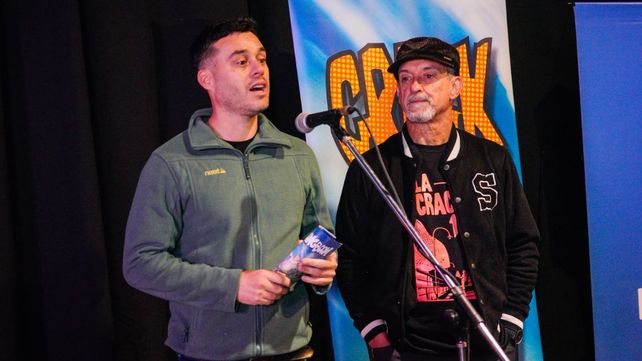 El secretario de Cultura y Educación municipal Federico Valentini y el ilustrador Eduardo Risso, uno de los organizadores de la Crack Bang Boom
