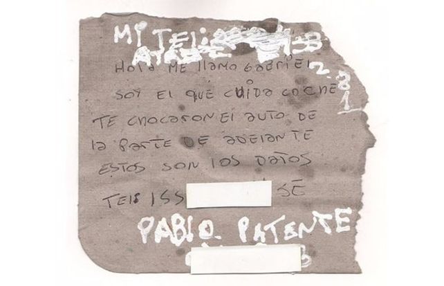 El mensaje que le escribió el trapito.