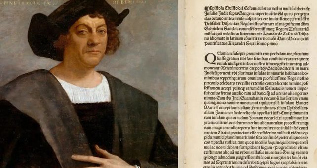 Oleo sobre lienzo del almirante de 1519. Al lado