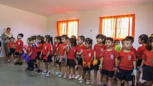 Los alumnos del jardín de infantes Surcos.
