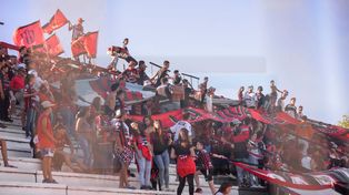La barra el día del partido con Unión. Foto UNO.&nbsp;