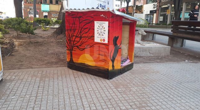 Artistas santafesinos intervinieron cuchas para perros de la calle