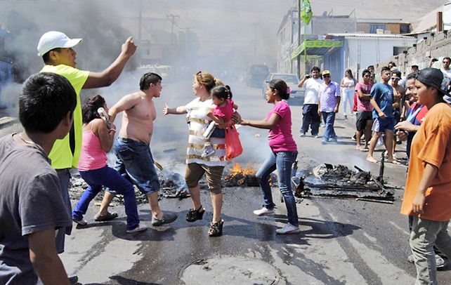 Bronca. Una barricada en el sector de Valle Central.