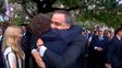 Nuevo respaldo: Milei, a los abrazos con Adorni en el acto por Malvinas