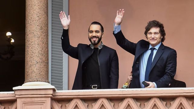 Javier Milei recibió a su par salvadoreño Nayib Bukele en la Casa Rosada
