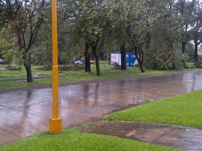 Bulevar Muttis y Laprida. El temporal también se sintió en la zona de la Costanera. Gentileza Alejo Martínez