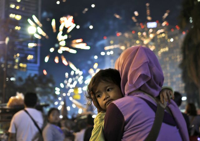 Las celebraciones en el Hotel Indonesia Roundabout.