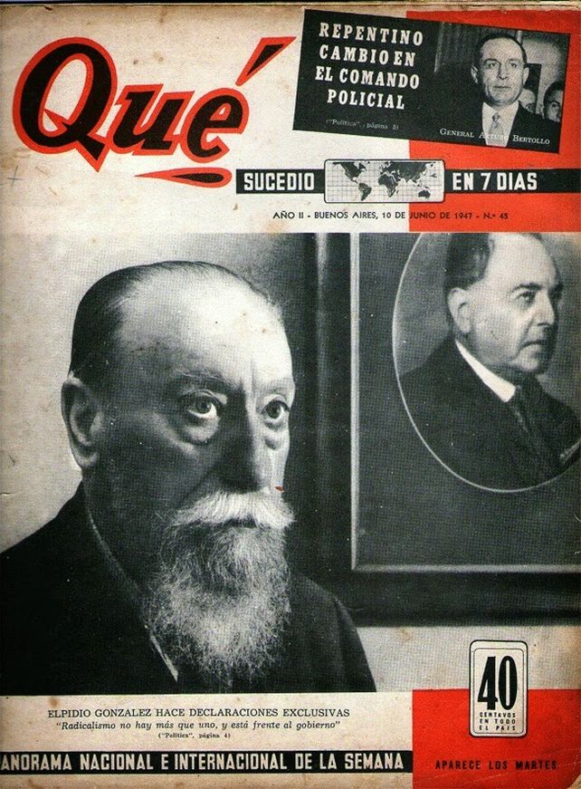 Una entrevista al expresidente publicada en la histórica revista Qué en 1947