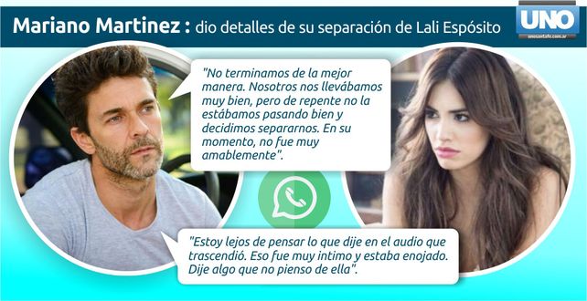 Mariano Martínez dio detalles de su separación de Lali Espósito