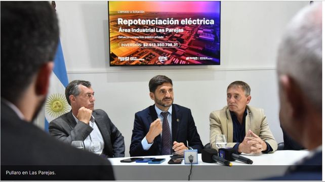 Pullaro anunció el llamado a licitación para obras en la red eléctrica del área industrial de Las Parejas Pullaro anunció el llamado a licitación para obras en la red eléctrica del área industrial de Las Parejas
