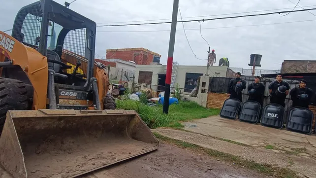Uno de los búnkeres derribados en Rosario durante este año. Se realizaron 100 procedimientos así en toda la provincia